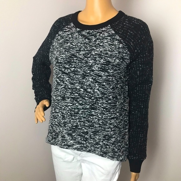 Lou & Gray Chunky Knit High/Low Sweater – Size Small, Black & White - Picture 1 of 8